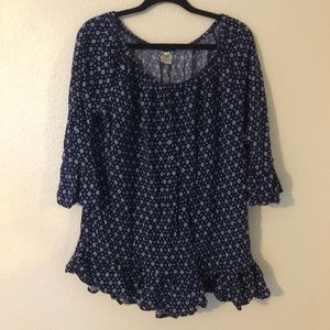 🔴 Navy Blue Diamond pattern Blouse 🔴